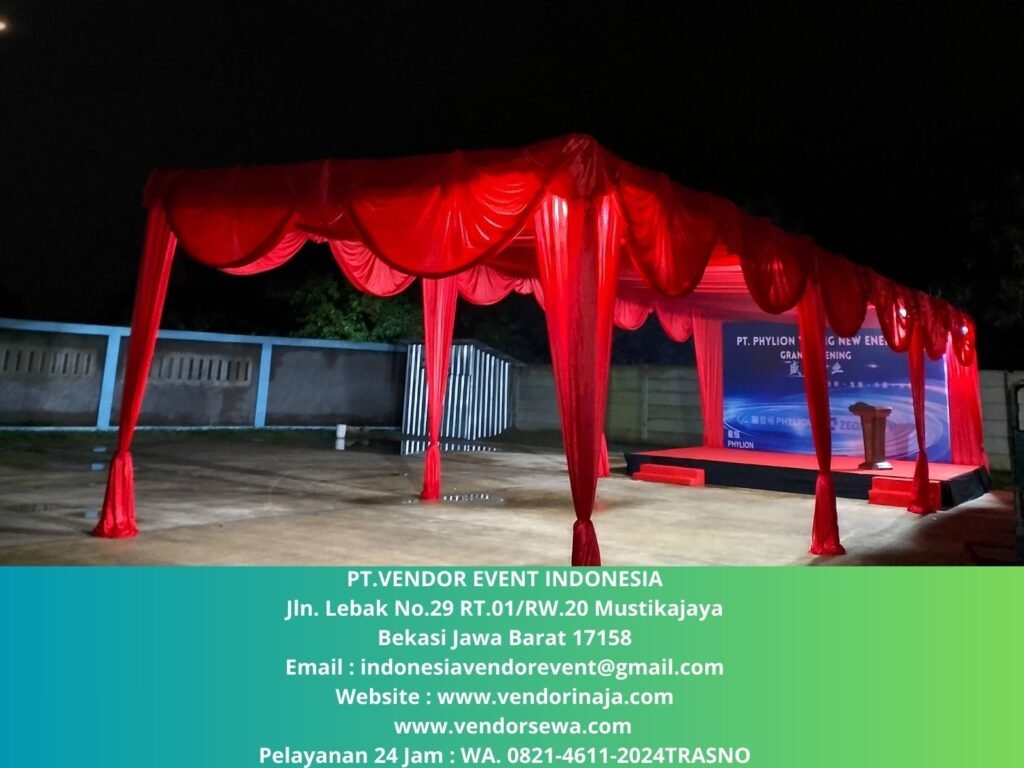 Persewaan Tenda Plafon Dekorasi Merah Jatirasa Bekasi