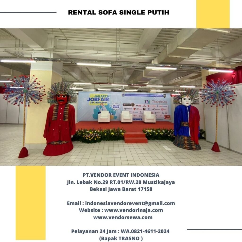 Menyewakan Kursi Type Sofa Single Putih Area Jakarta