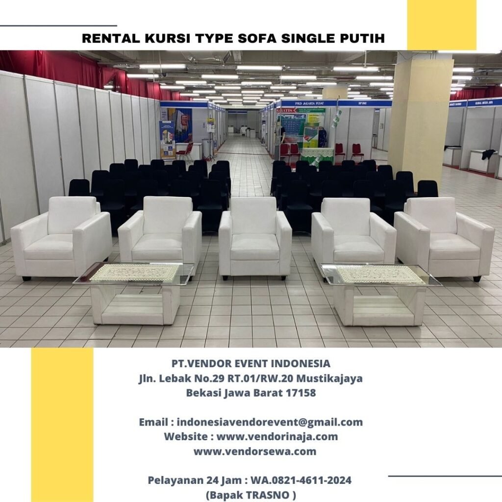 Menyewakan Kursi Type Sofa Single Putih Area Jakarta