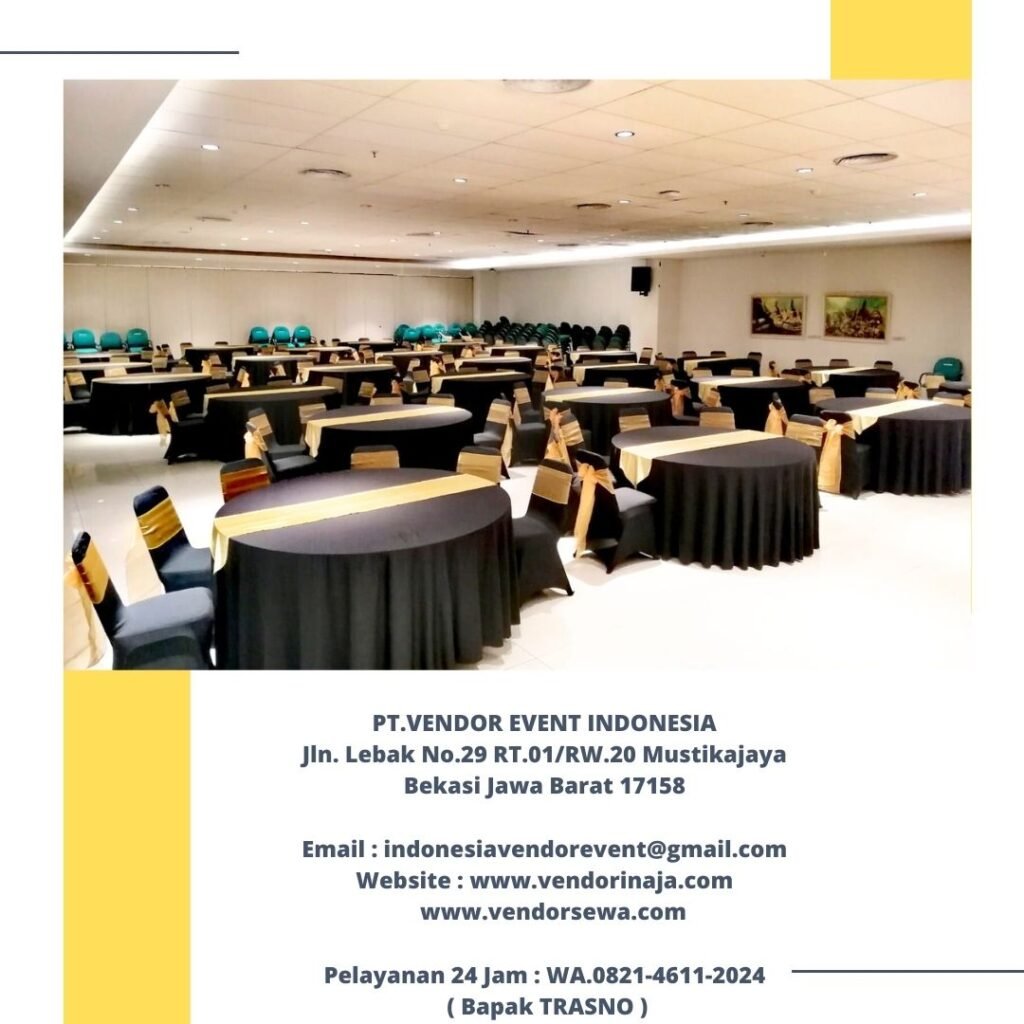 Layanan Rental Round Table Cover Tebar Hitam Jakarta Bogor