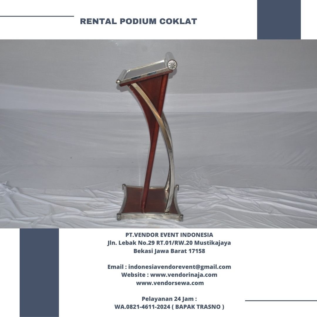 Rental Podium Coklat Kerangka Stainless Jakarta