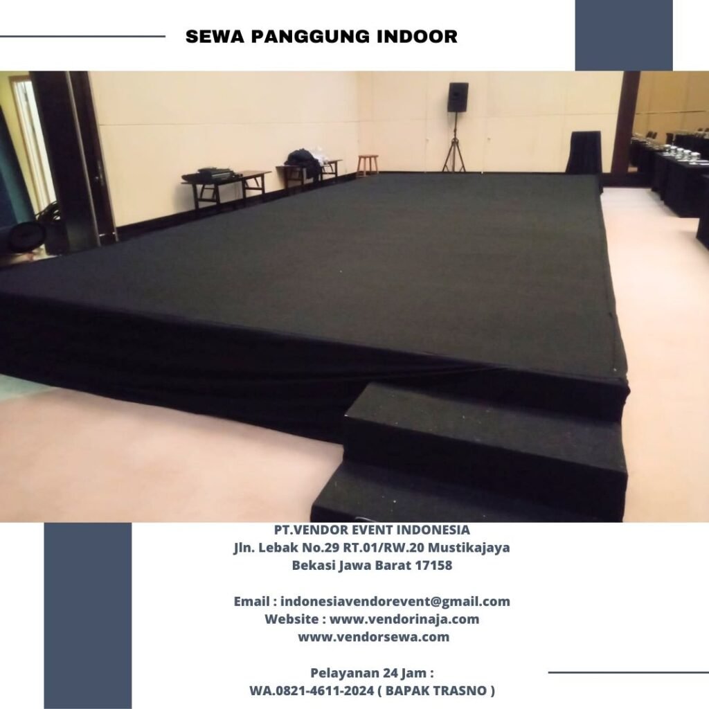 Sewa Panggung Indoor Karpet Hitam Event Depok