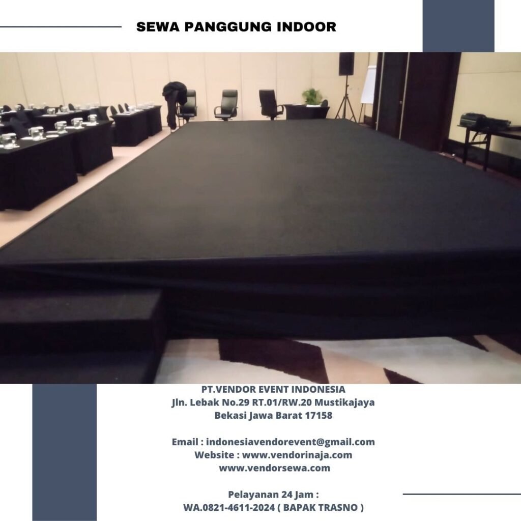 Sewa Panggung Indoor Karpet Hitam Event Depok