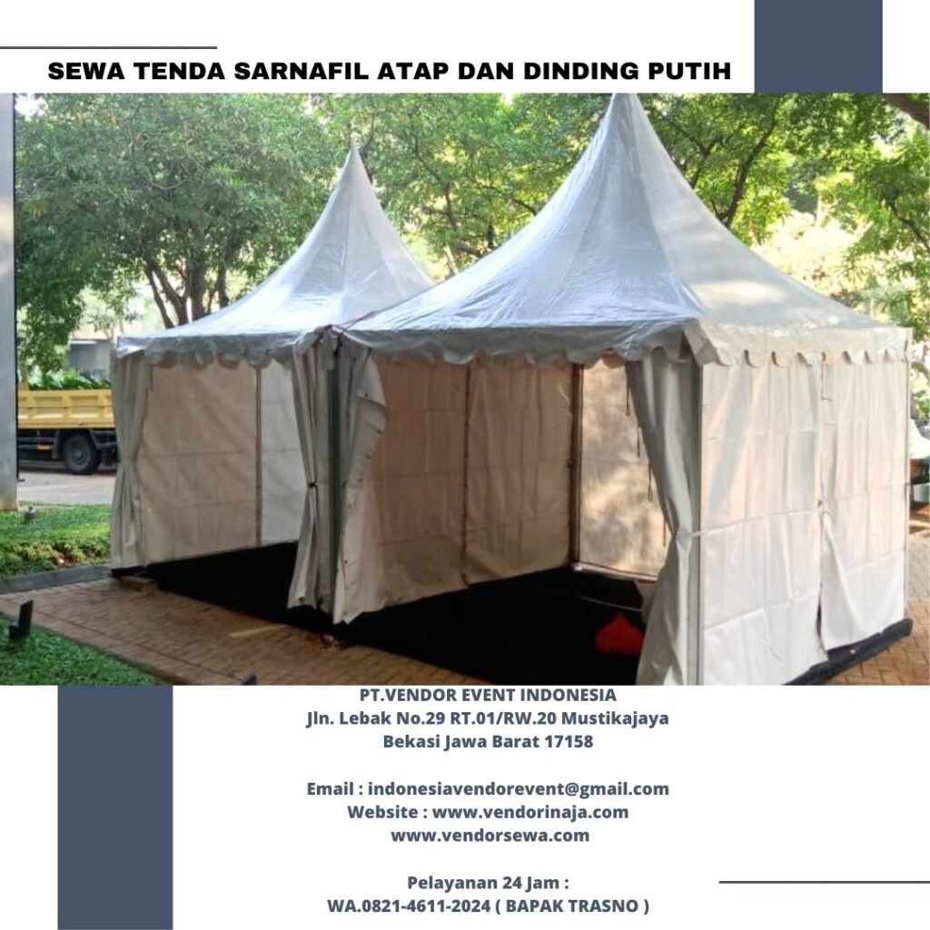 Sewa Tenda Type Sarnafil Lengkap Atap Dan Dinding Putih Jakarta