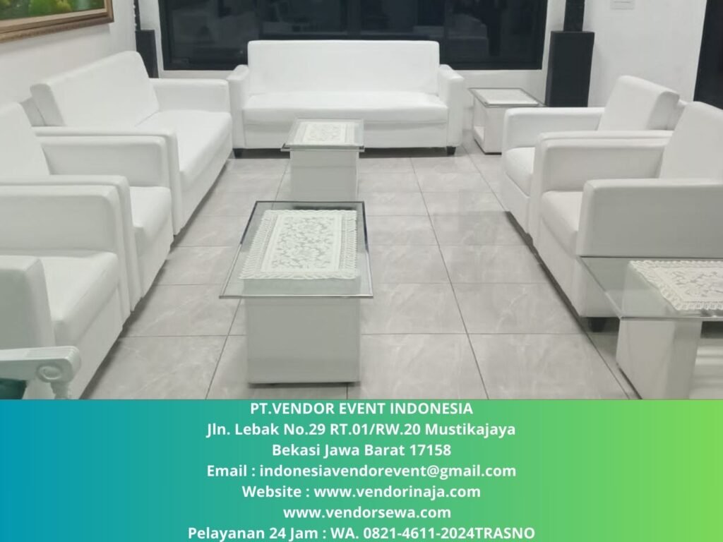 Sewa Sofa Single Dan Triple Putih Event Purwakarta