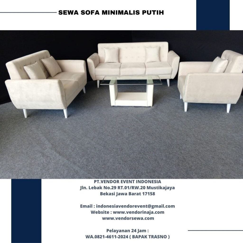 Sewa Kursi Sofa type Minimalis Putih Jakarta