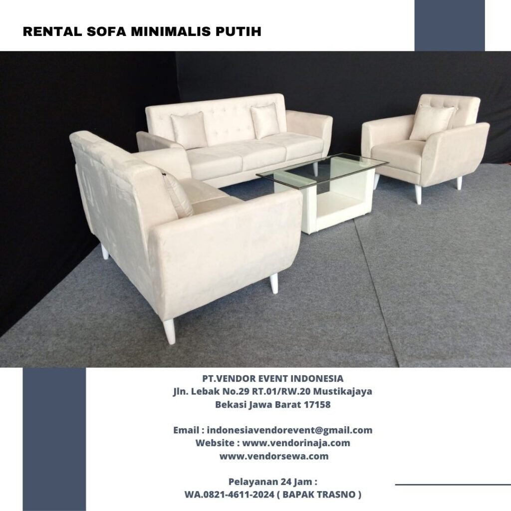 Sewa Kursi Sofa type Minimalis Putih Jakarta