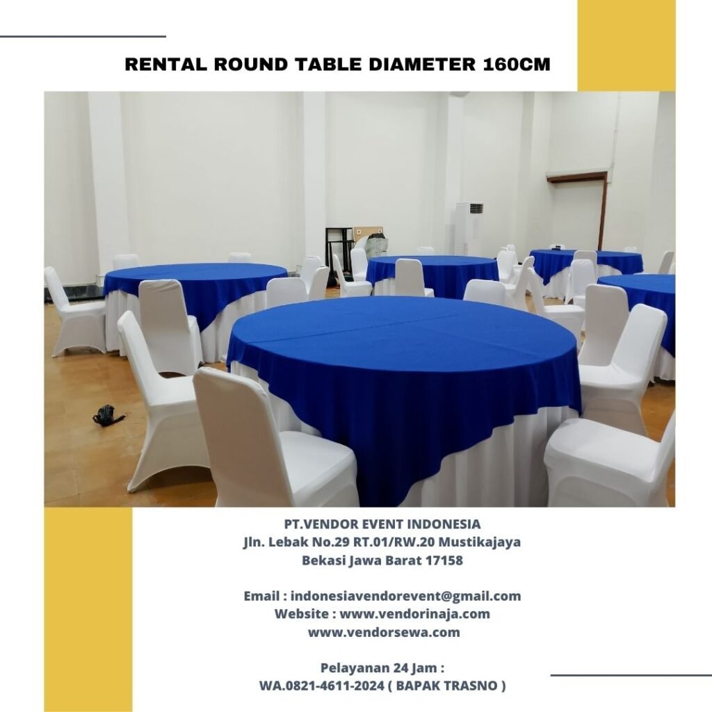 Sewa Round Table Medium Size Diameter 160cm Jakarta