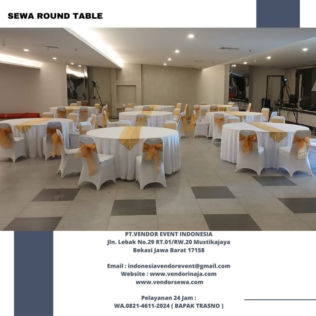 Sewa Round Table Medium Size Diameter 160cm Jakarta