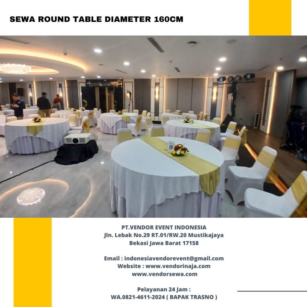 Sewa Round Table Medium Size Diameter 160cm Jakarta