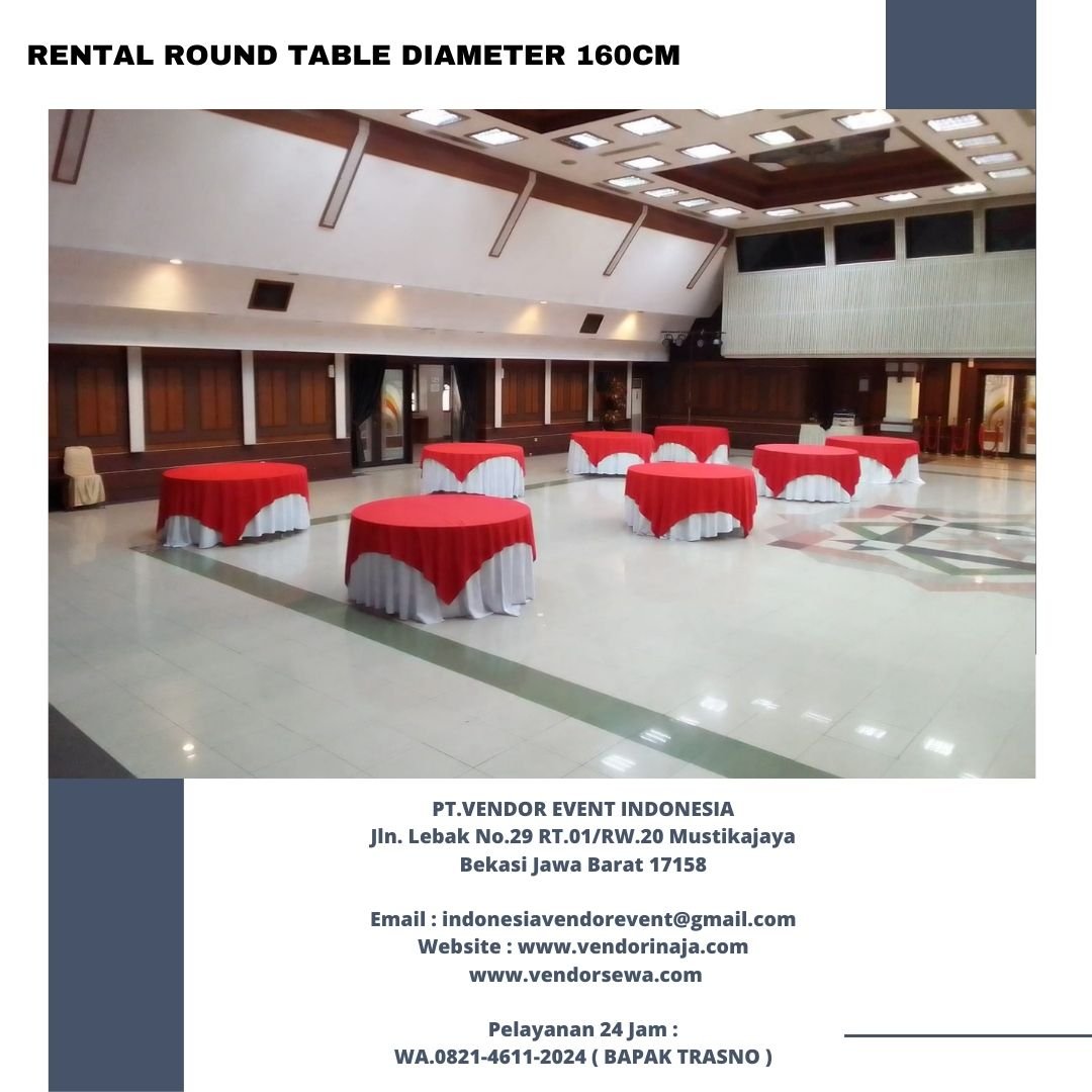 Sewa Round Table Medium Size Diameter 160cm Jakarta