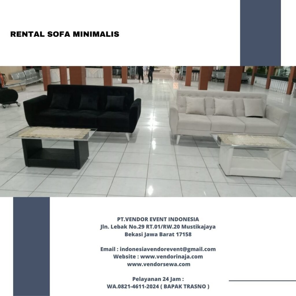 Sewa Sofa Type Minimalis Kotak Putih Jakarta