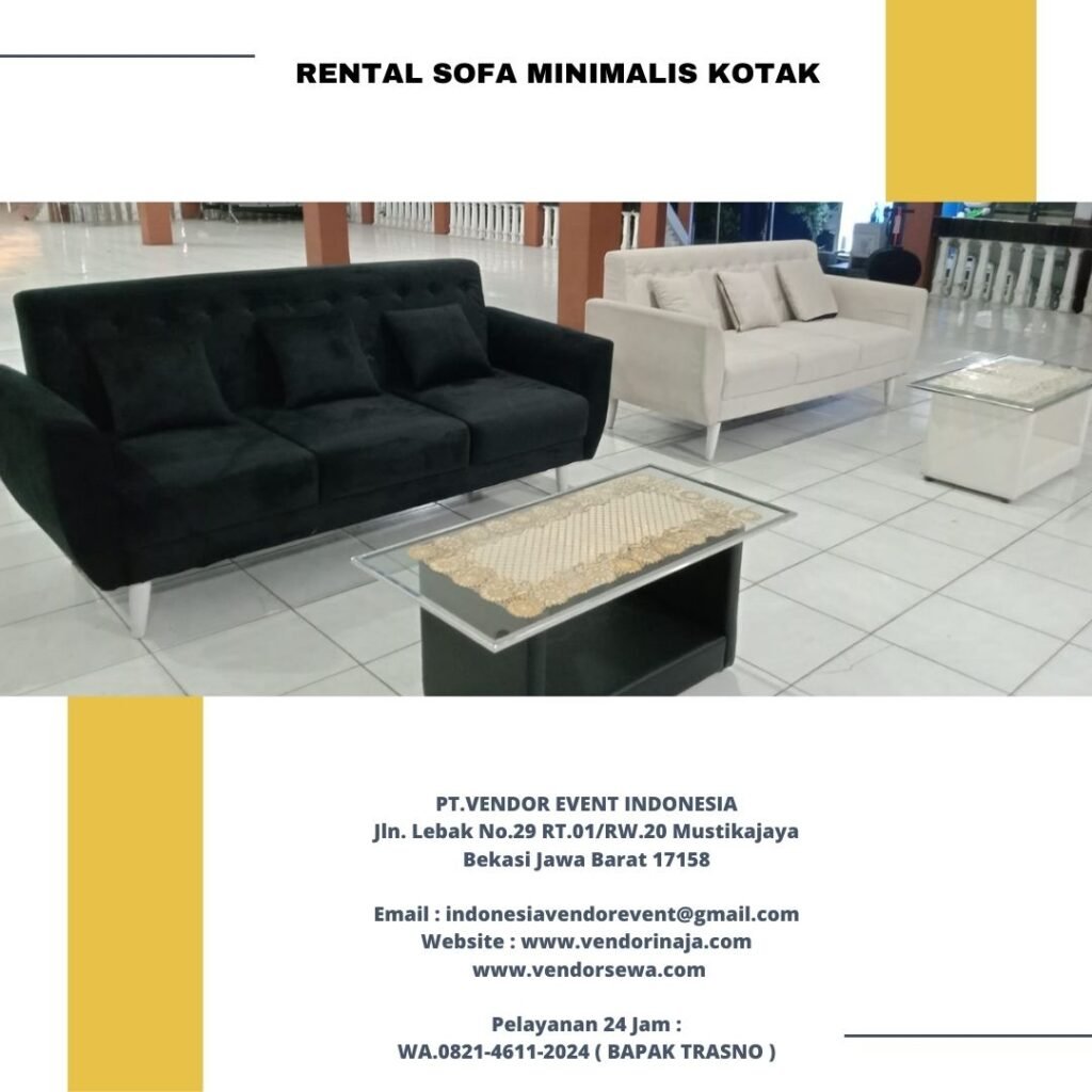 Sewa Sofa Type Minimalis Kotak Putih Jakarta