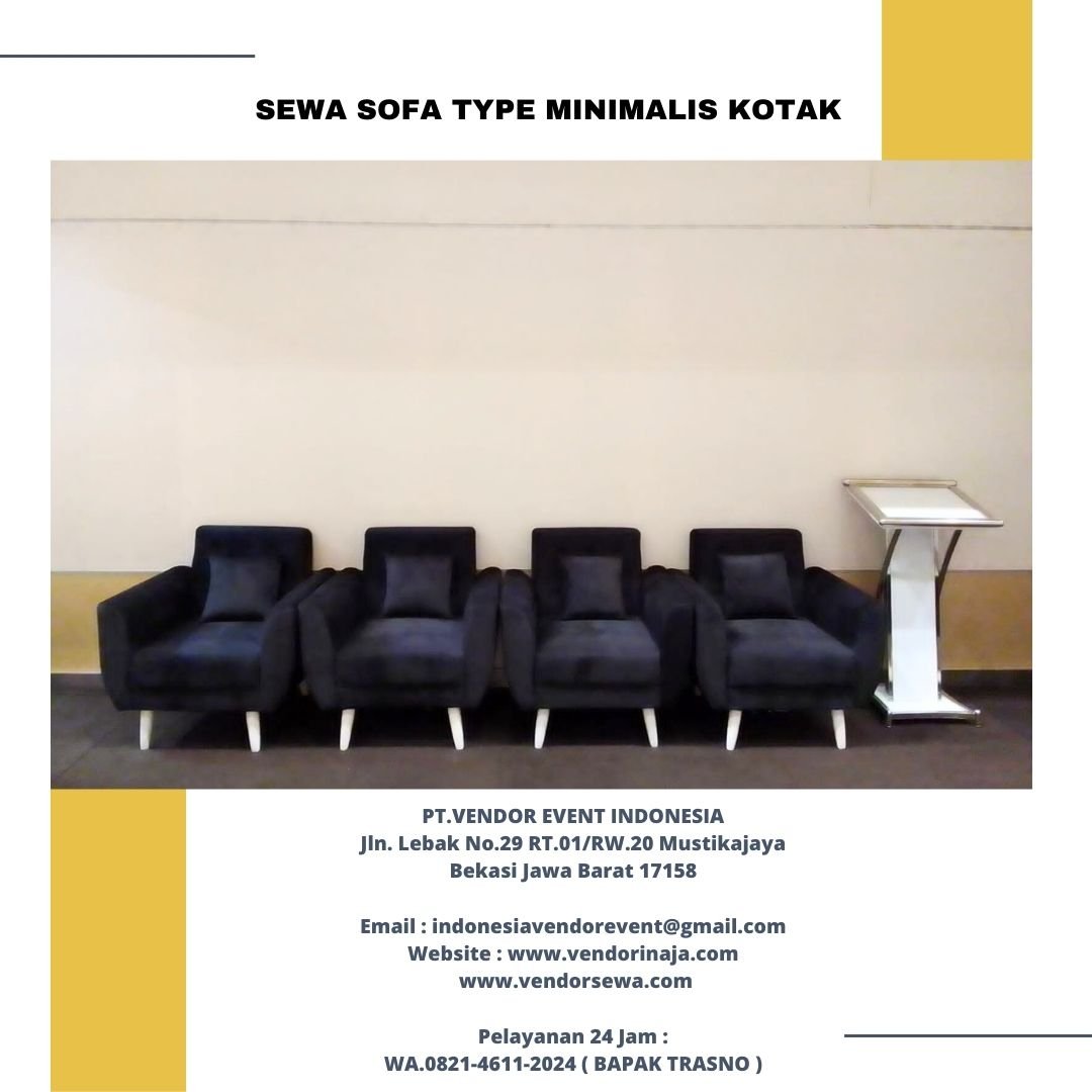 Sewa Sofa Type Minimalis Kotak Putih Jakarta