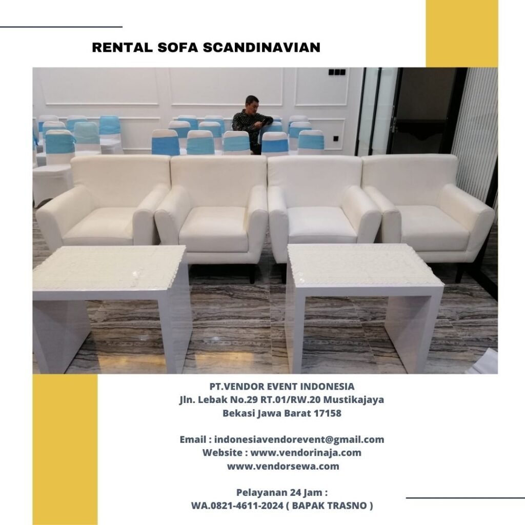 Sewa Sofa Type Scandinavian Single Putih Jakarta