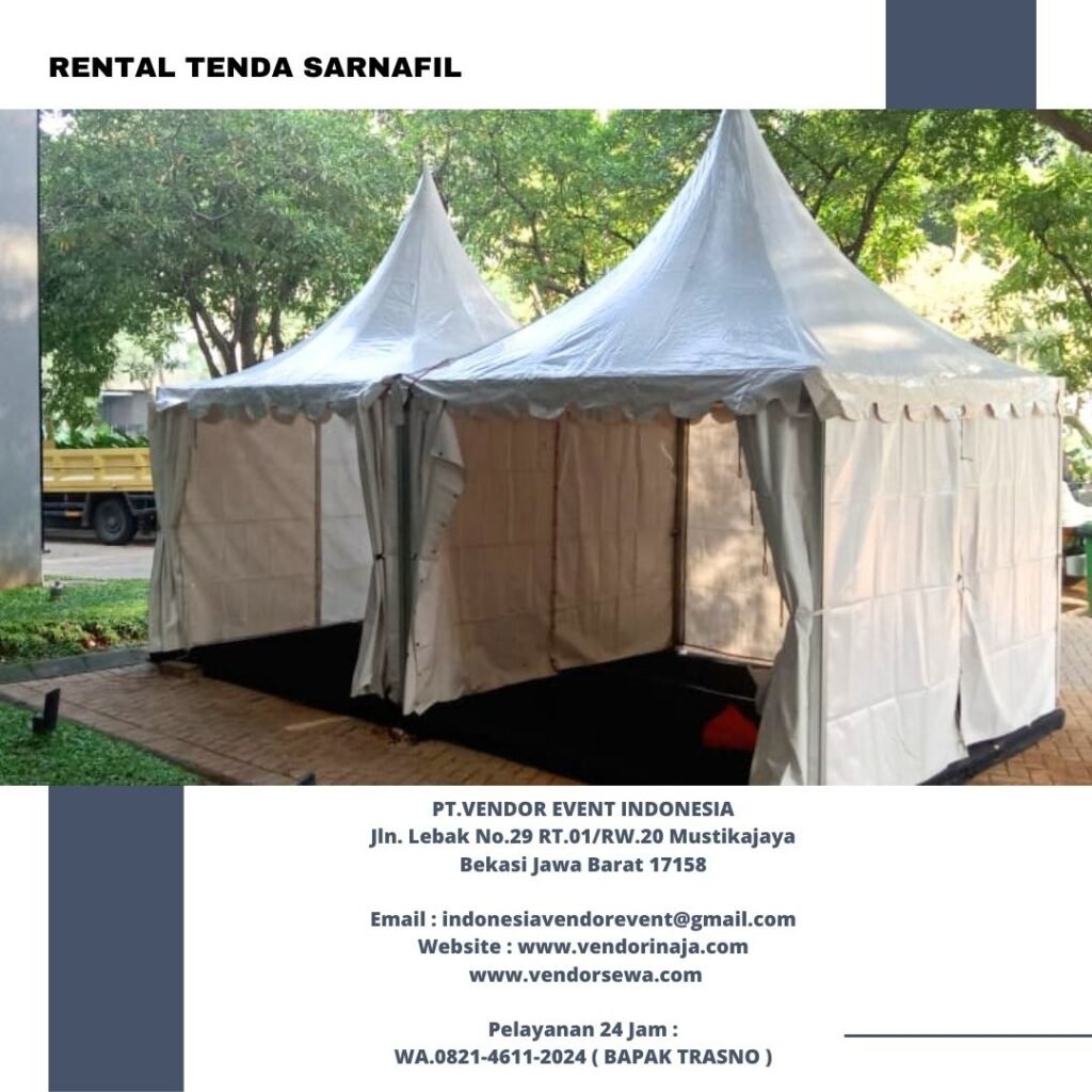 Sewa Tenda Sarnavil 5x5 Tirai Hitam Jakarta