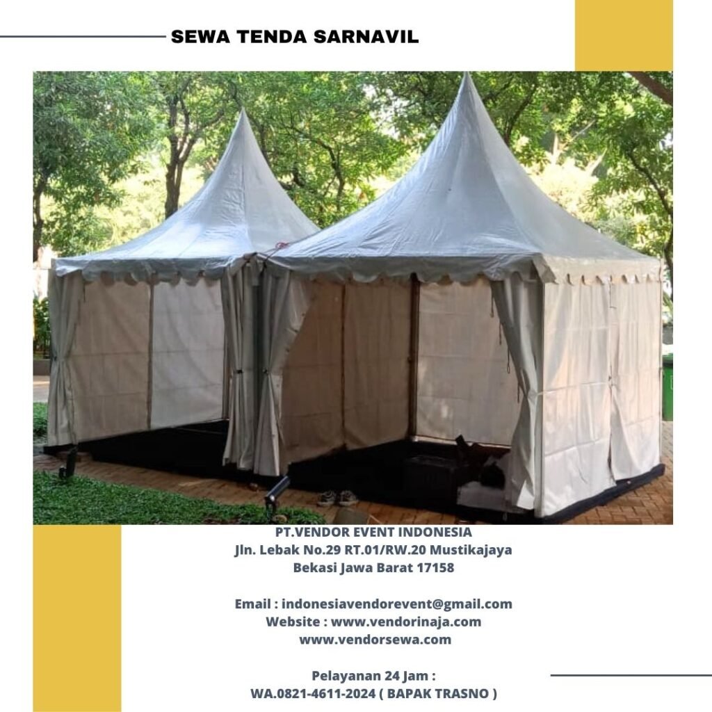 Sewa Tenda Sarnavil 5x5 Tirai Hitam Jakarta