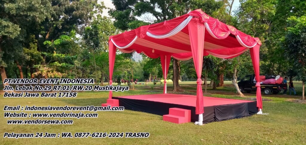 Sewa Tenda dekorasi Kain rumbai Merah Putih Terdekat Jakarta