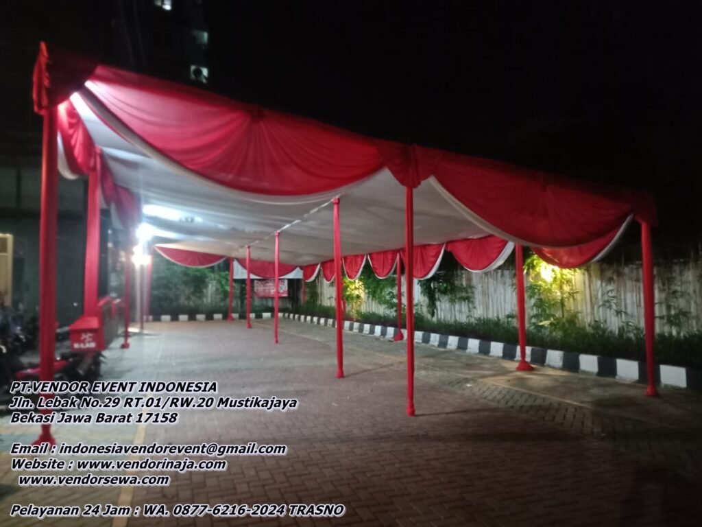 Sewa Tenda dekorasi Kain rumbai Merah Putih Terdekat Jakarta