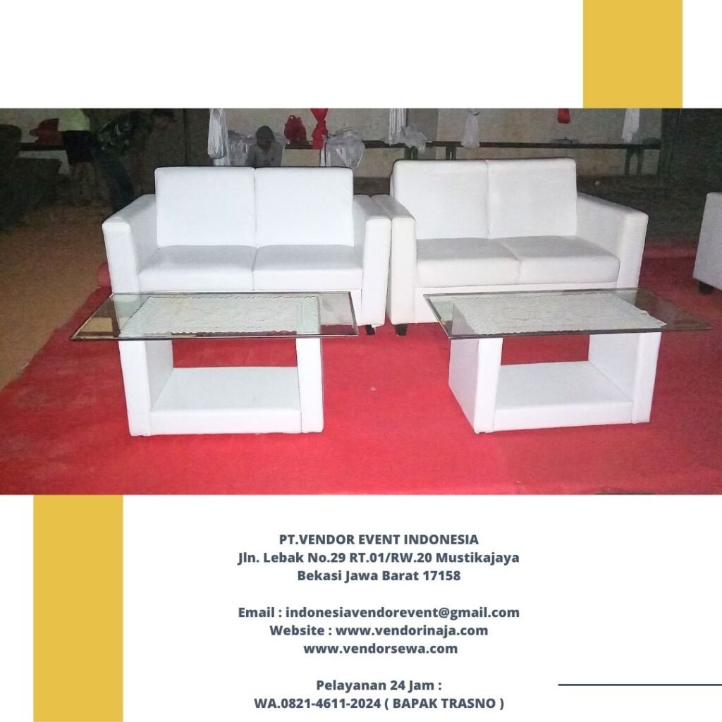 Sewa Kursi Sofa Double Seater Putih Terdekat di Jakarta