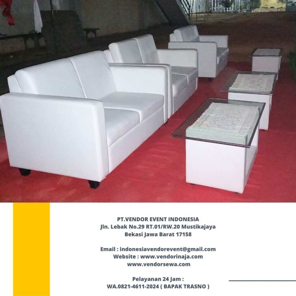 Sewa Kursi Sofa Double Seater Putih Terdekat di Jakarta