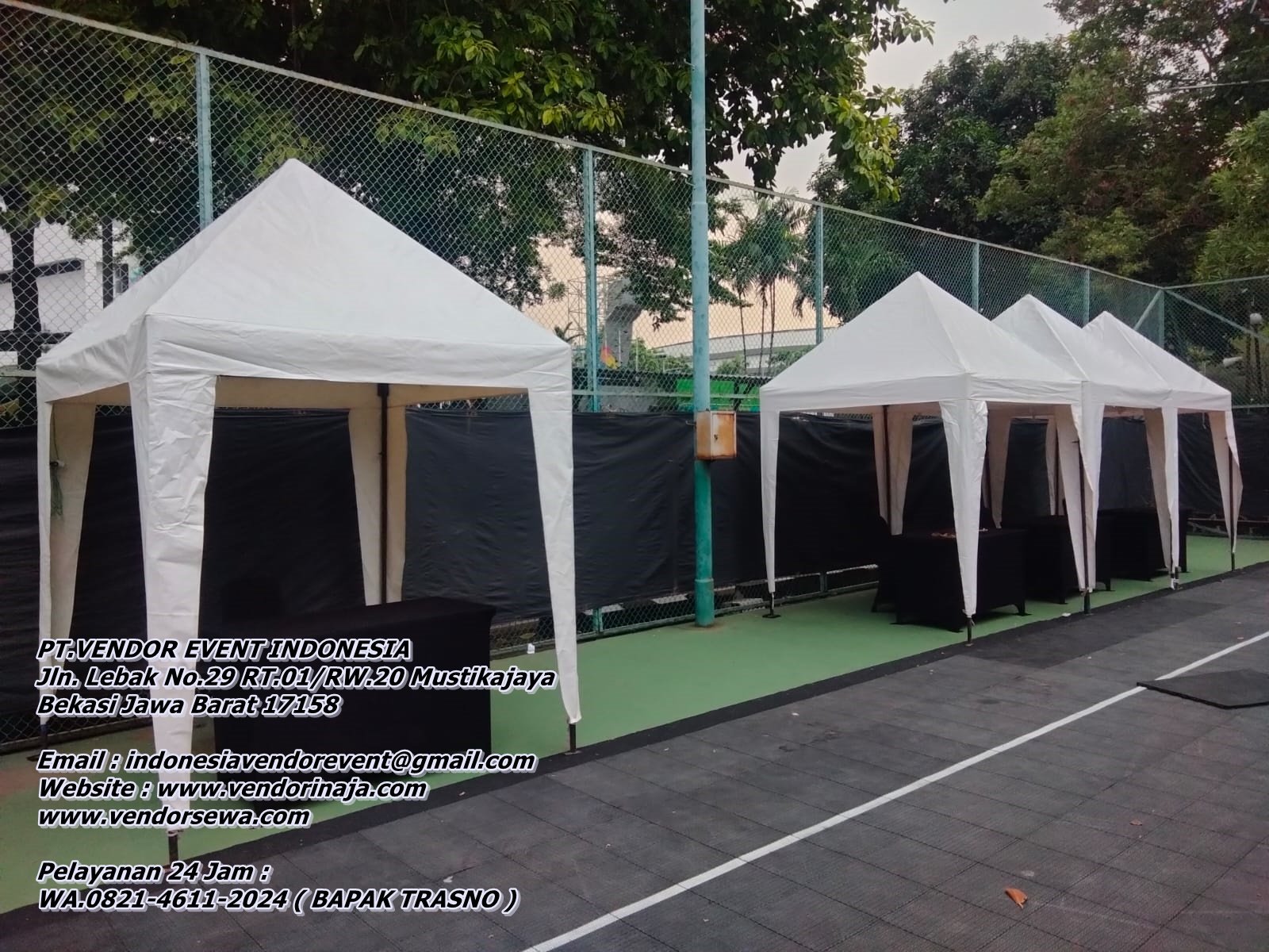 Jasa Sewa Tenda Cafe ukuran 2×2 dan 3×3 Atap Putih Area Jakarta