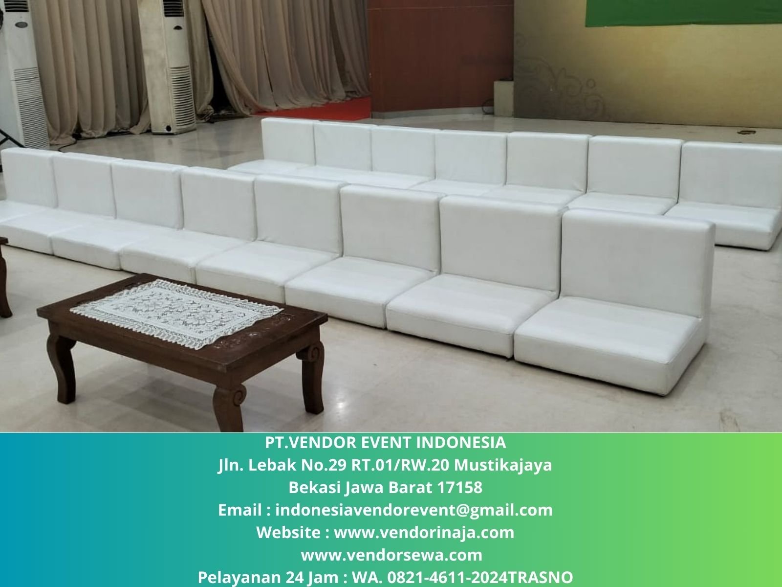 Jasa Sewa Sofa Lesehan Putih Type Kotak Area Jakarta