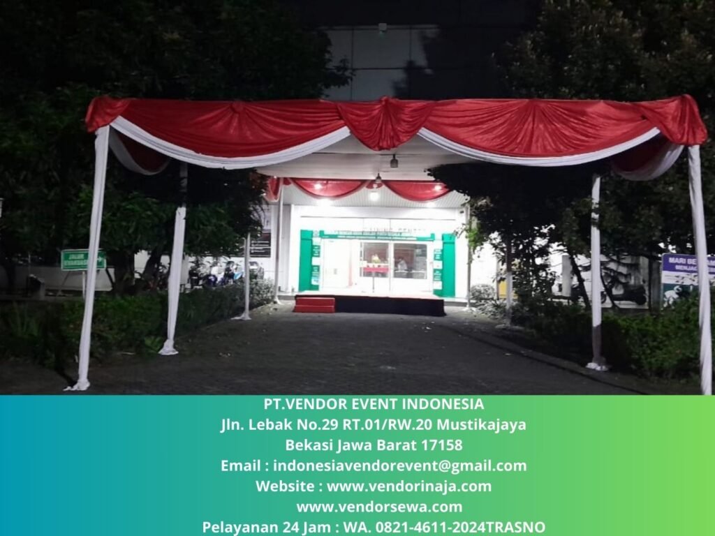 Sewa Tenda Plafon Konvensional Merah Putih Event Merak Banten