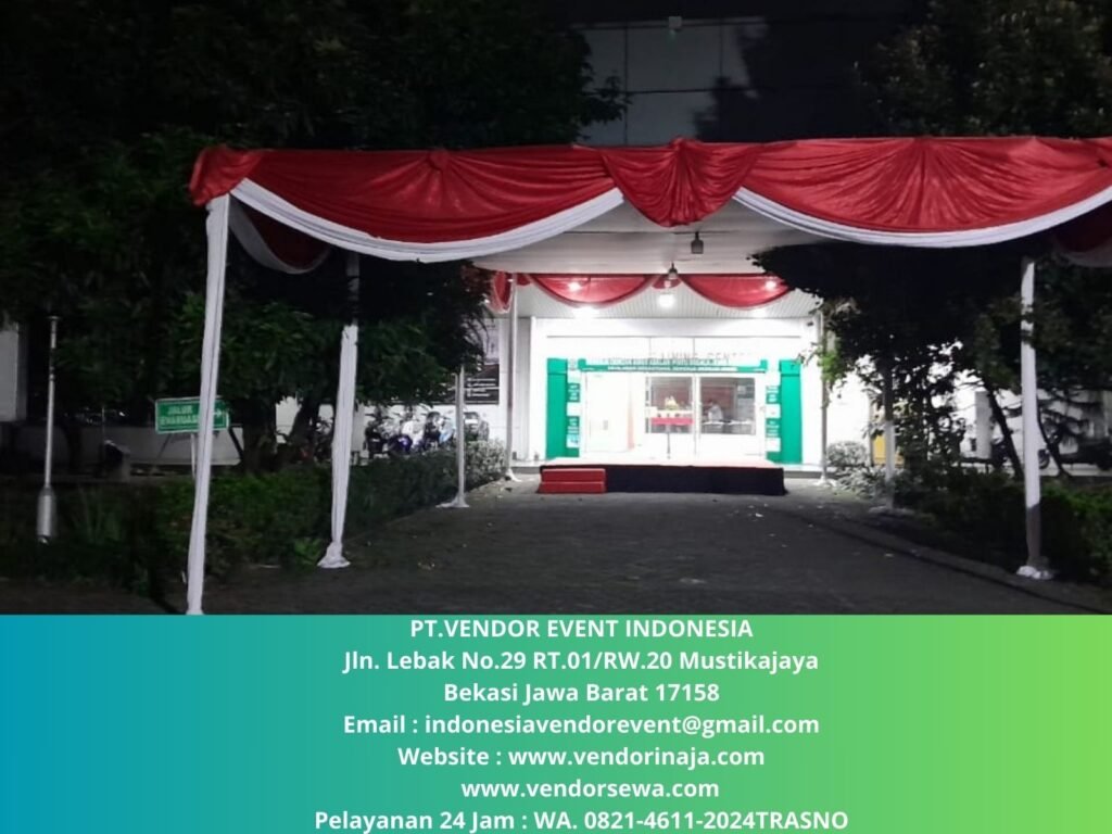 Sewa Tenda Plafon Konvensional Merah Putih Event Merak Banten