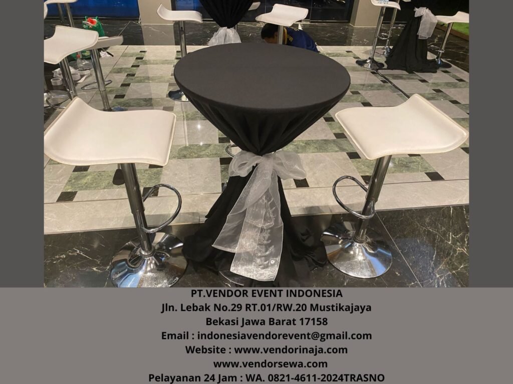 Pusat Sewa Barstool Putih Cover Hitam Area Jakarta