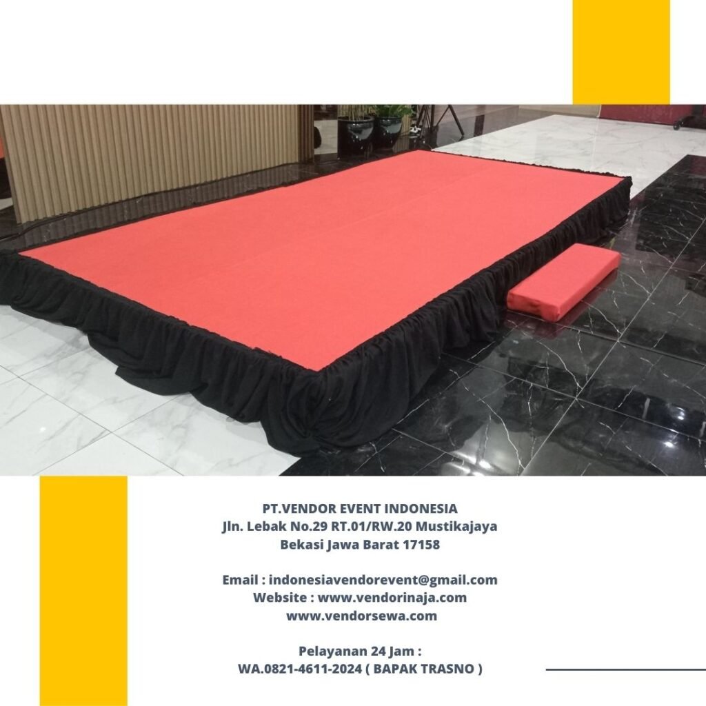 Sewa Panggung Karpet Merah Poni Hitam area Jakarta