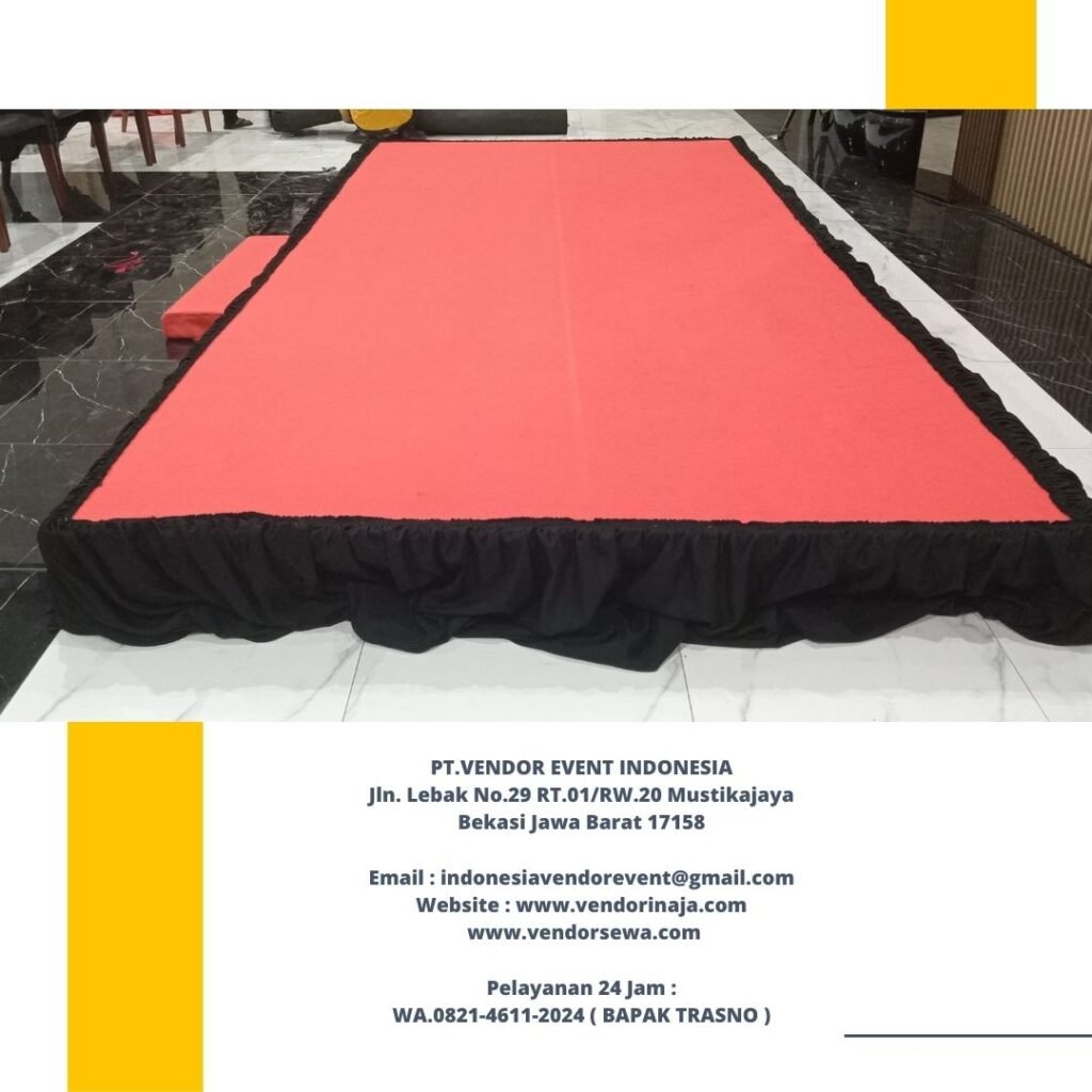 Sewa Panggung Karpet Merah Poni Hitam area Jakarta