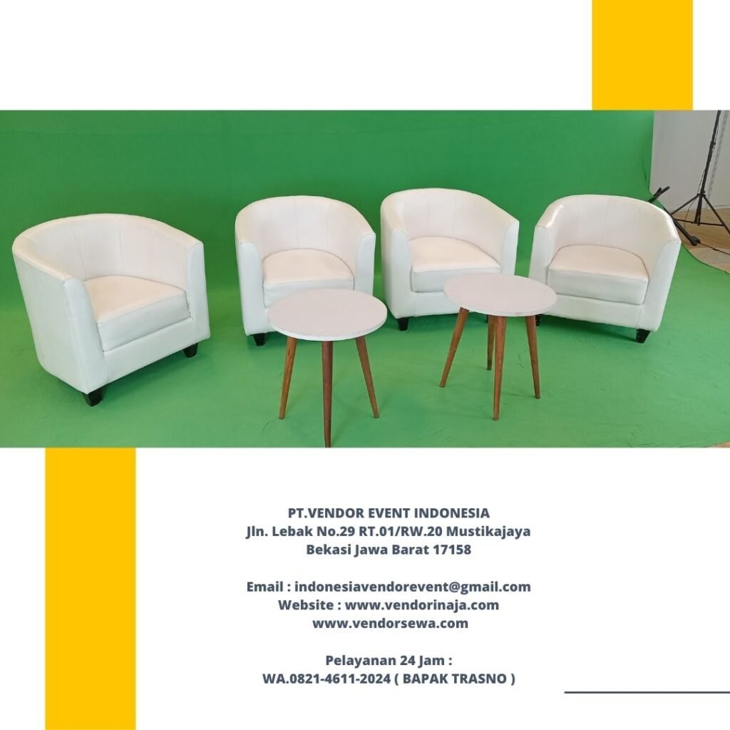 Sewa Sofa Type Oval Putih Set Meja Sudut Atau Meja Coffee Putih jakarta