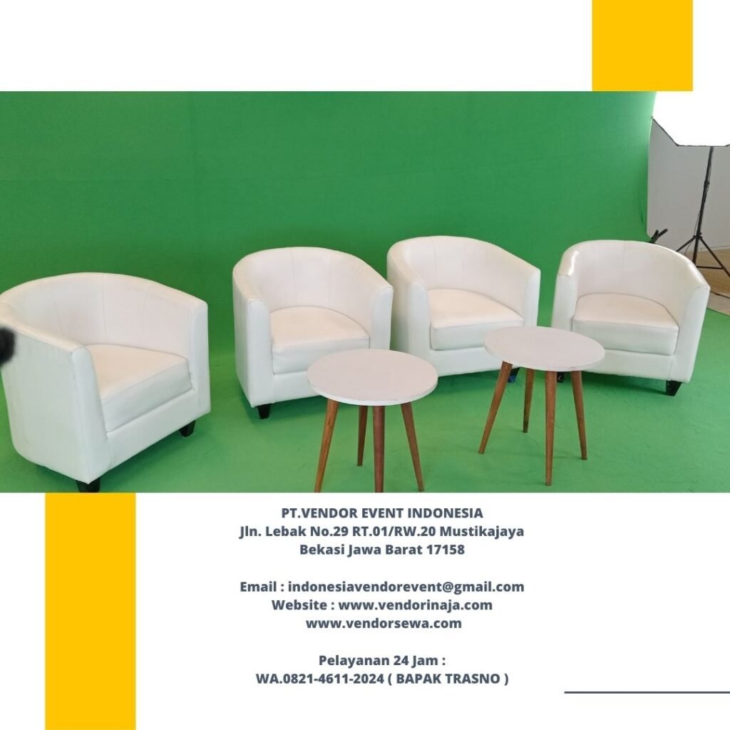 Sewa Sofa Type Oval Putih Set Meja Sudut Atau Meja Coffee Putih jakarta
