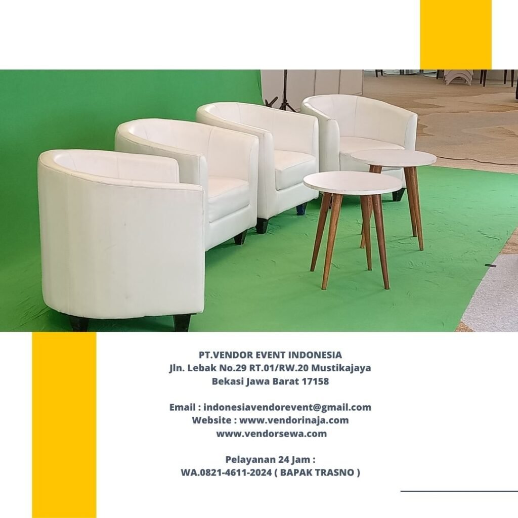 Sewa Sofa Type Oval Putih Set Meja Sudut Atau Meja Coffee Putih jakarta