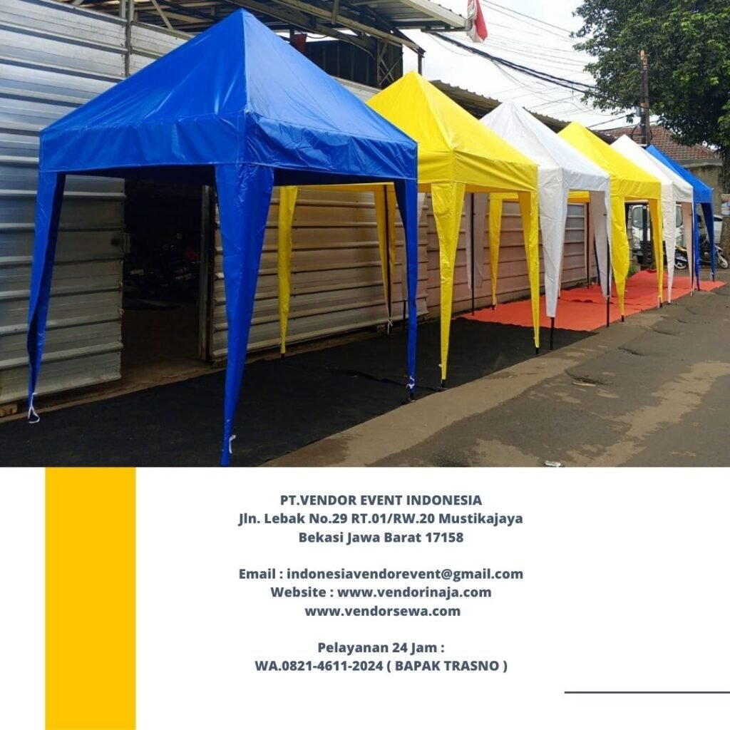 Sewa Tenda Bazar 2x2 Meter Warna Kuning, Biru Dan Putih Di Jakarta