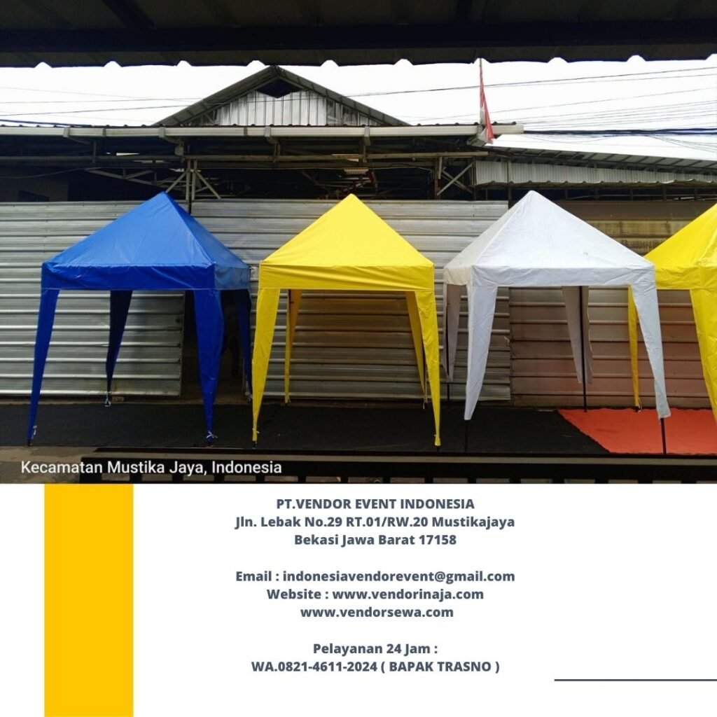 Sewa Tenda Bazar 2x2 Meter Warna Kuning, Biru Dan Putih Di Jakarta