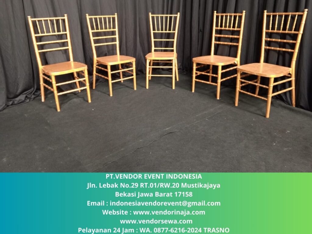 Pusat Sewa Kursi Kayu Vip type Tiffany Gold,Putih, Hitam di Jakarta