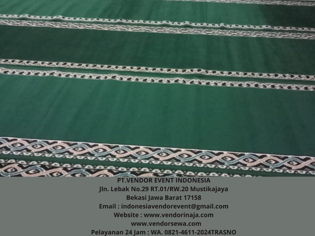 Sewa Karpet Sajadah Mushola Atau Masjid Warna Hijau Dan Merah di Jakarta