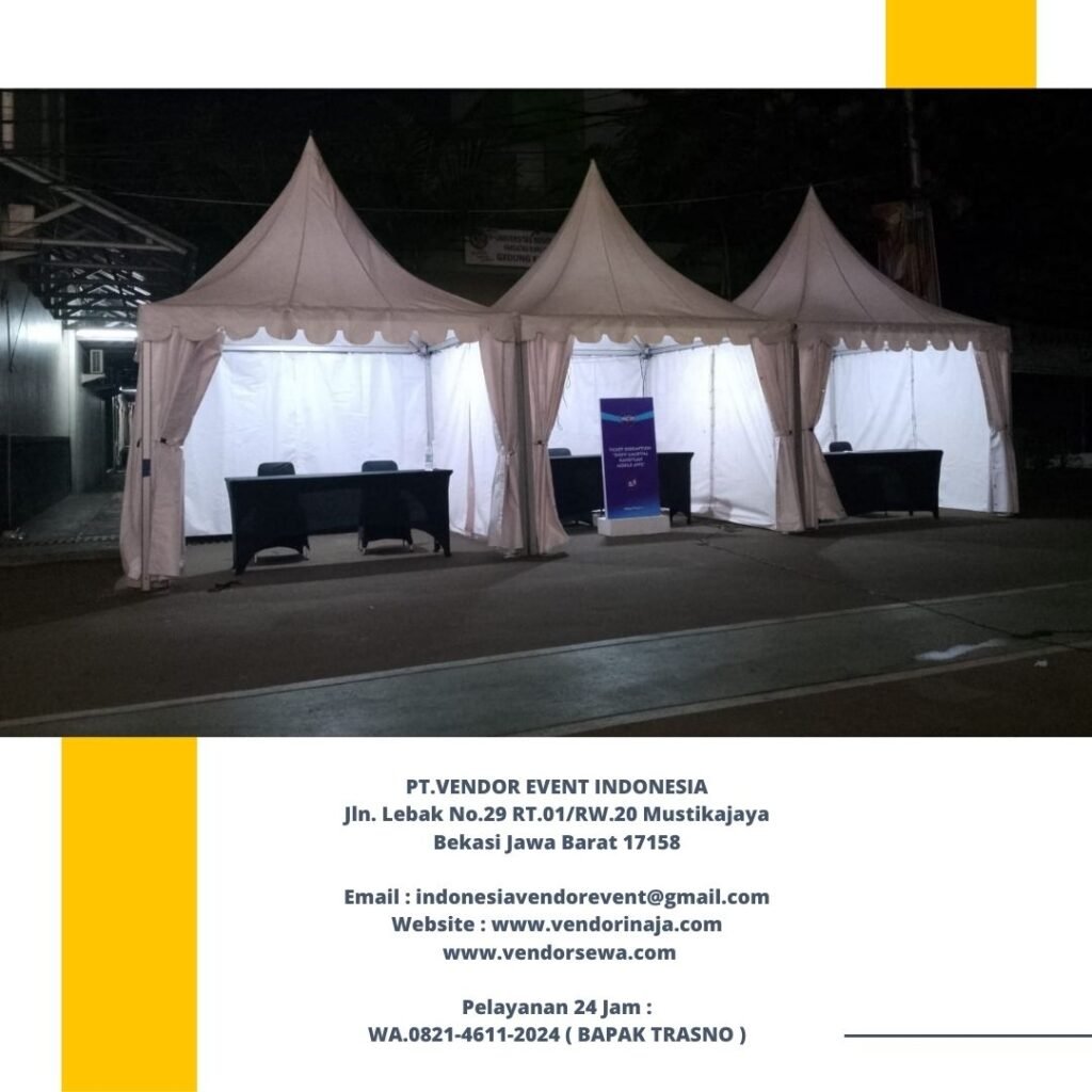 Rental Sarnafil Tenda Kerucut Putih Area Jakarta Bebas Ongkir