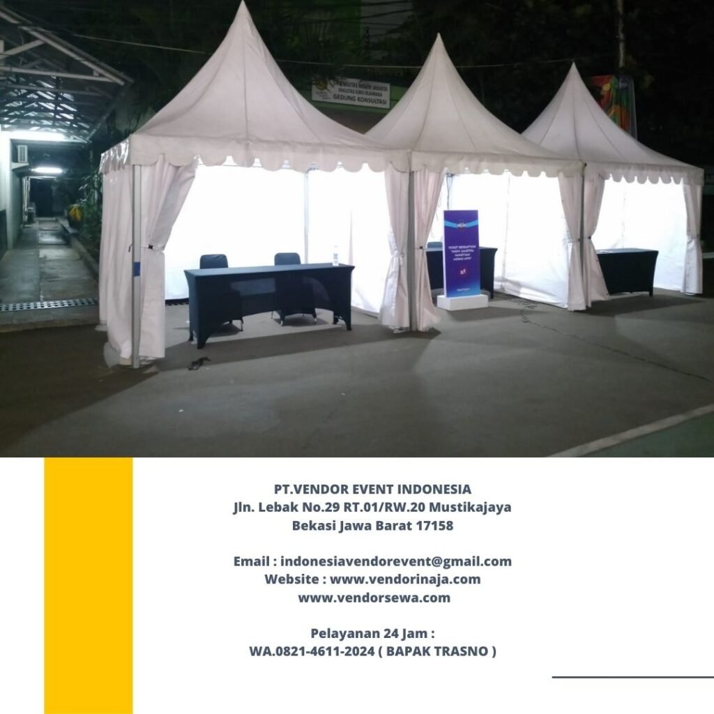 Rental Sarnafil Tenda Kerucut Putih Area Jakarta Bebas Ongkir