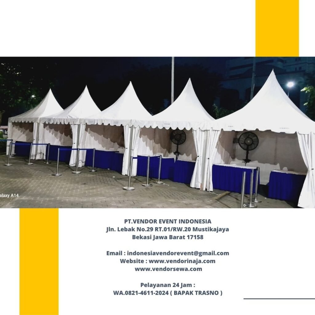 Rental Sarnafil Tenda Kerucut Putih Area Jakarta Bebas Ongkir