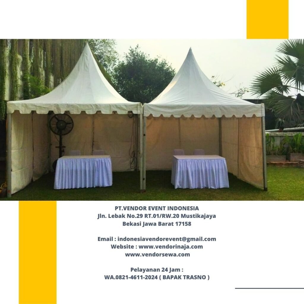 Rental Sarnafil Tenda Kerucut Putih Area Jakarta Bebas Ongkir