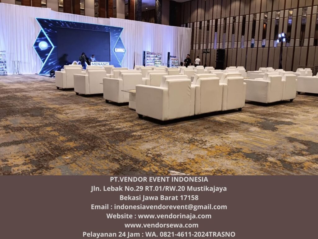 Sewa Tirai Putih, Meja,Kursi Event PT.Gunung Raja Paksi Cikarang Bekasi