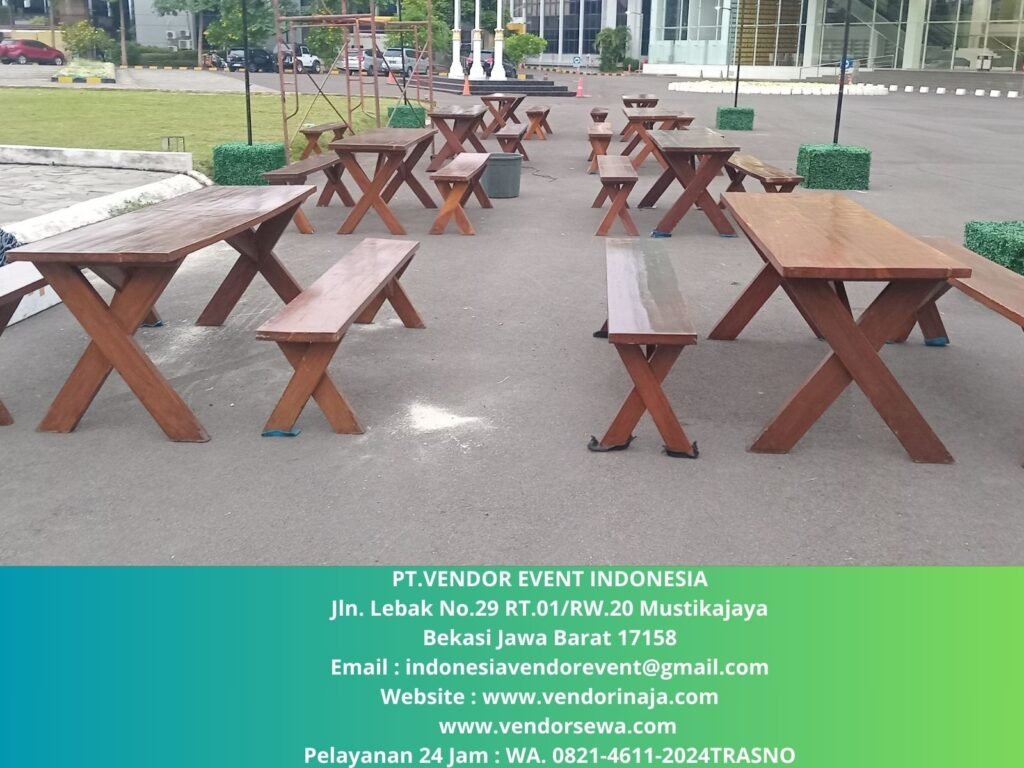 Pusat Sewa Bangku Meja Taman Kayu Type Extra di Jakarta