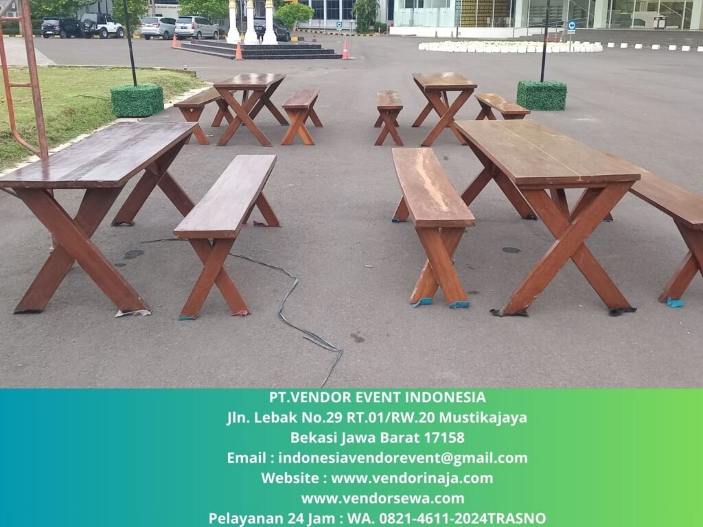 Pusat Sewa Bangku Meja Taman Kayu Type Extra di Jakarta