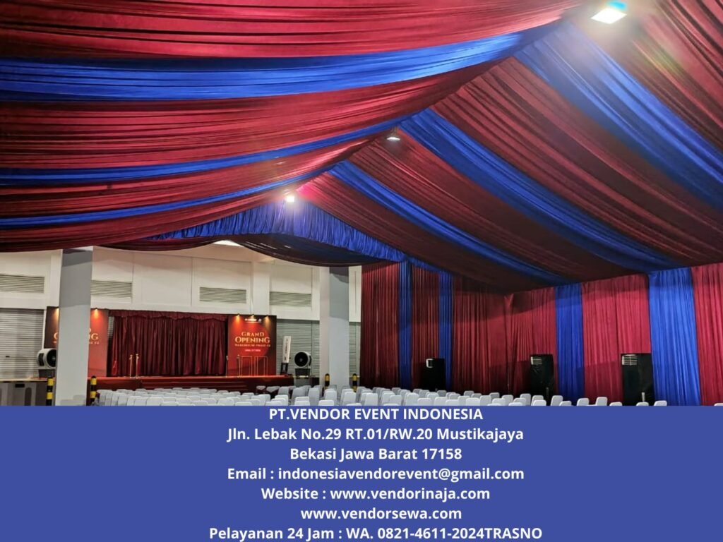 Sewa Tenda Roder Kain Merah Marun Dan Biru di Cibitung Bekasi