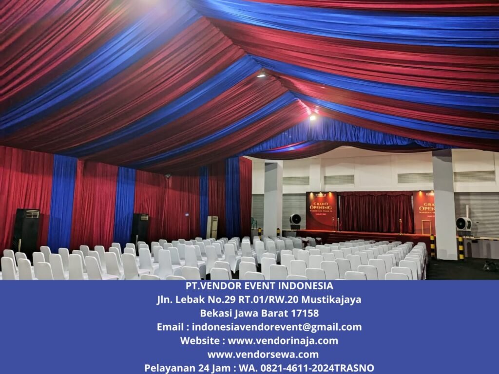 Sewa Tenda Roder Kain Merah Marun Dan Biru di Cibitung Bekasi