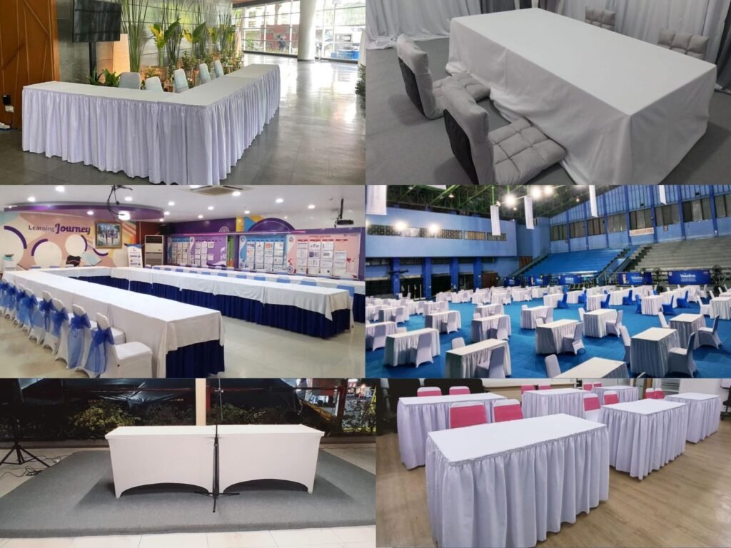 Sewa Meja Bundar Dan Kotak Full Aksesoris, Cover di Jakarta