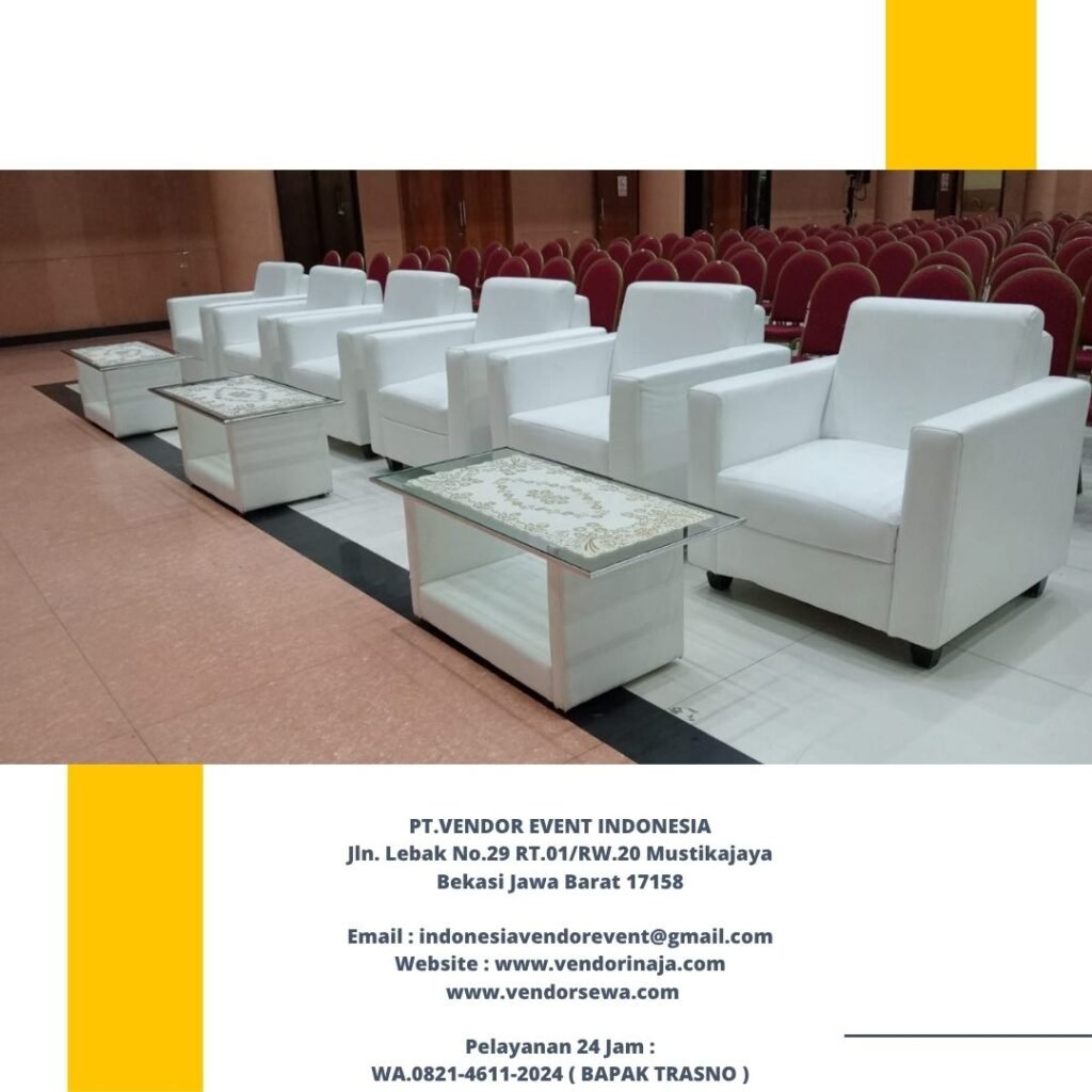 Rental Sofa Putih Dan Hitam type Oval dan Kotak di Jakarta